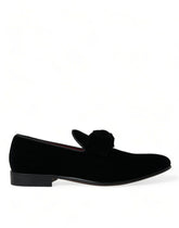 Dolce & Gabbana Black Velvet Loafers Formal Dress Shoes -   -  Dolce & Gabbana.